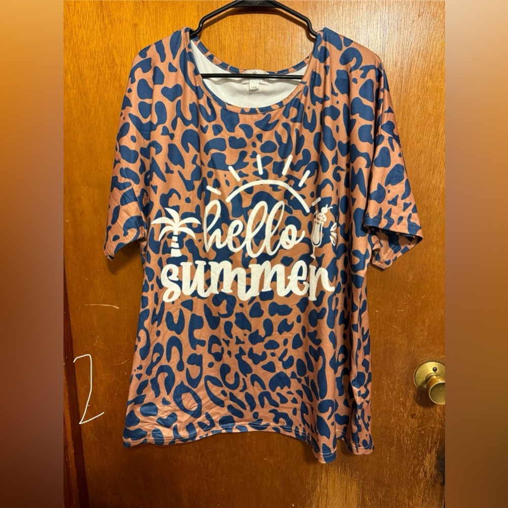 Marie Nicole Clothing 3X (fits like a 2X) Hello Summer T-shirt